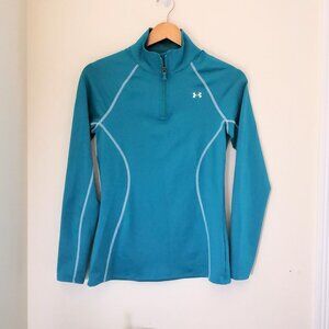 NWOT Under Armour Cold Gear  Long Sleeve Top‎ Teal Blue Size S